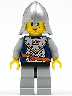 LEGO Minifigure-Fantasy Era - Crown Knight Scale Mail with Crown, Helmet with Neck Protector, Smirk and Stubble Beard-Castle / Fantasy Era-CAS342-Creative Brick Builders